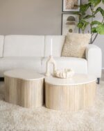 SMALL COFFEE TABLE IN MANGO HOUT AND MARMER 70 X 47 X 38 CM - Image 2