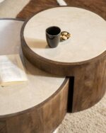 COFFEE TABLE IN MANGO HOUT AND MARMER - Image 2