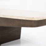 COFEE TABLE IN MANGO HOUT AND TRAVERTIN 128 X 63 X 36 CM - Image 4