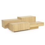 RECTANGULAR AND NATURAL COFFEE TABLE 140 X 75 X 40 CM - Image 5