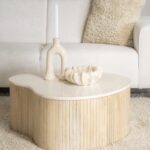 COFFEE TABLE IN MANGO HOUT AND MARMER 83 X 72 X 34 CM