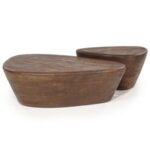 BROWN COFFEE TABLE IN MANGO HOUT 107X78X30 CM
