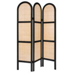 BLACK RATTAN CANE SCREEN 120x1,5x170 CM