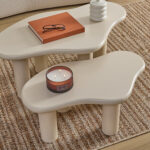 SET 2 BEIGE COFFEE TABLE 100x60x40 CM - Image 3