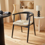 DINING ARMCHAIR BLACK WOOD  56x56x73 cm - Image 5