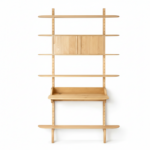 CUSTOM OAK SHOWCASE WITH DESK AND CABINET