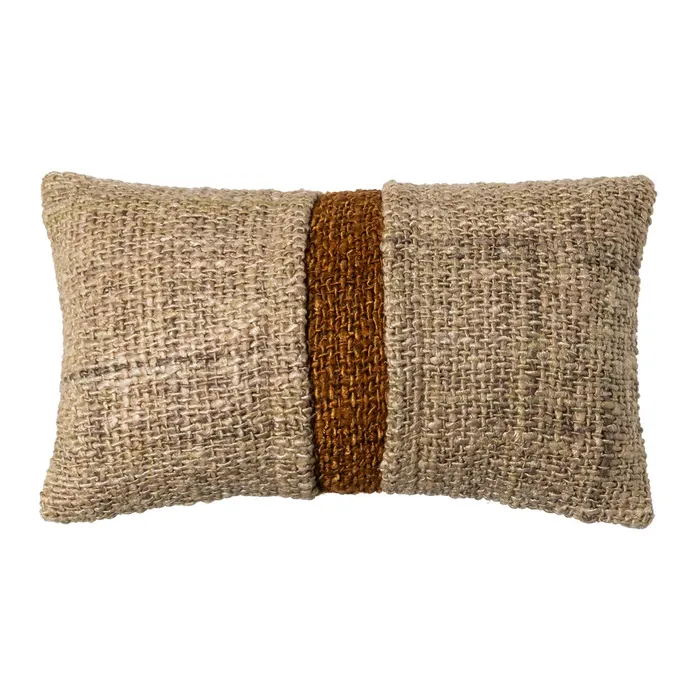 AEAEC1 BEIGE & CARAMEL CUSHION - 30 X 50 CM - Image 1