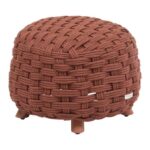 ALUMINIUM AND SYNTHETIC MESH STOOL – TERRACOTTA 48,5 x 48,5 x 38