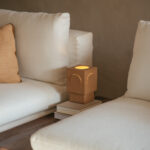 HANDMADE BROWN TABLE LAMP  13 x 13 x 20,5 cm