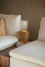 HANDMADE BROWN TABLE LAMP  13 x 13 x 20,5 cm