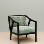 BLACKENED WOOD ARMCHAIR - 81 X 75 X 66 cm