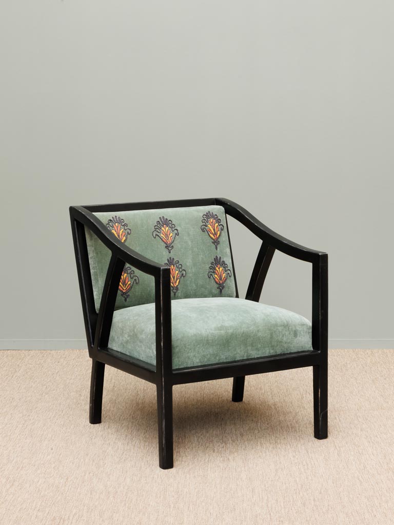 BLACKENED ARM1 BLACKENED WOOD ARMCHAIR - 81 X 75 X 66 cm - Image 1