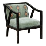 BLACKENED WOOD ARMCHAIR - 81 X 75 X 66 cm
