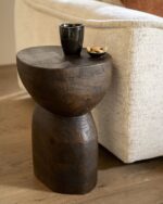 BROWN WOOD SIDE TABLE  37x30x46 cm - Image 2