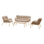 BEIGE OUTDOOR LOUNGE SET