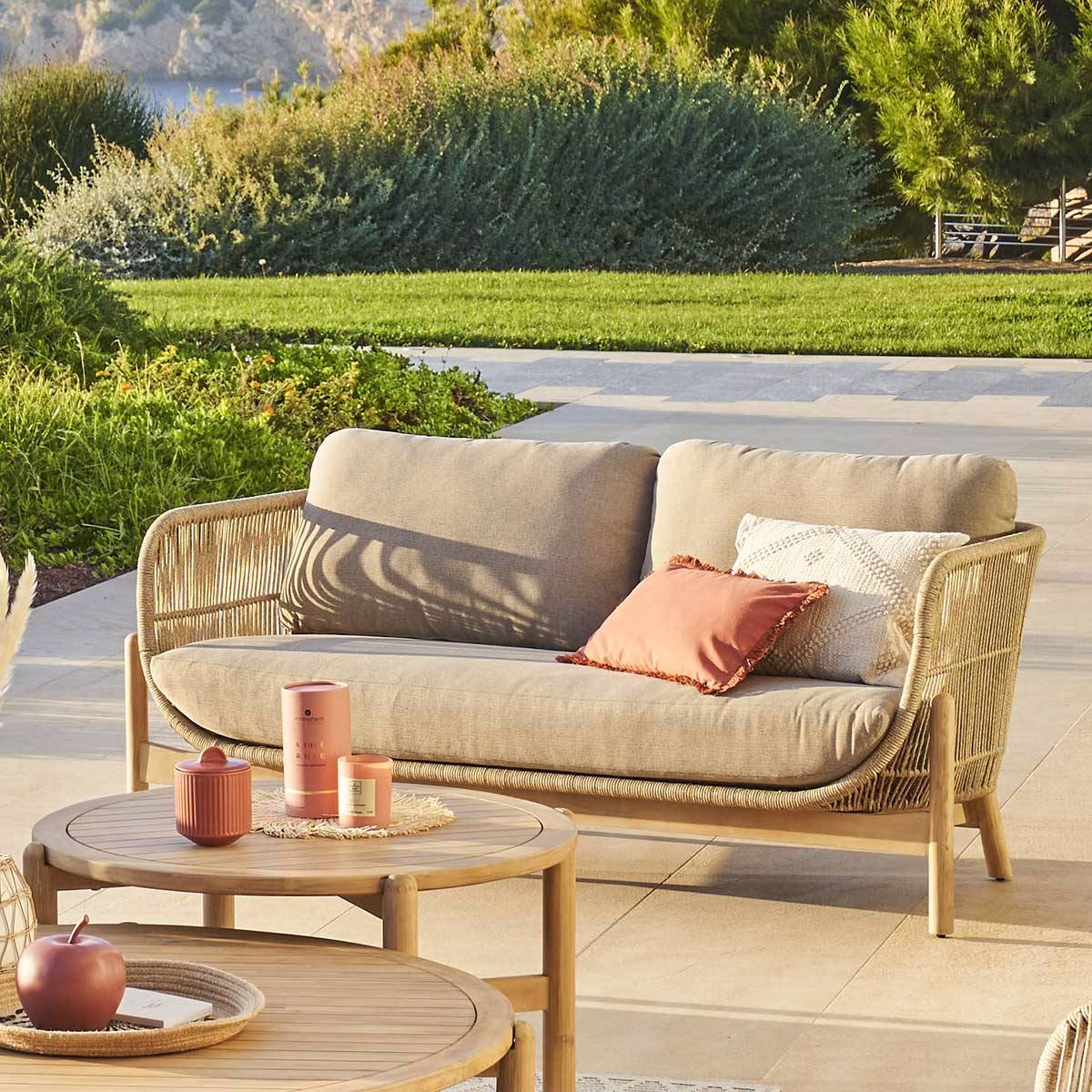 canapA.jpg 2-SEATER ACACIA OUTDOOR SOFA - Image 1