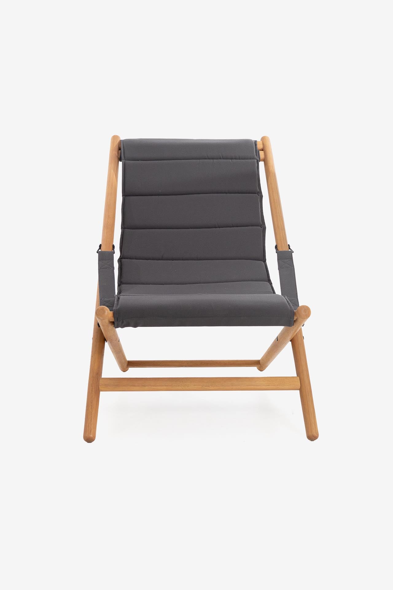 CHARCOAL CHAISE LONGUE 1 OUTDOOR WOODEN DECK CHAIR - CHARCOAL - Image 1
